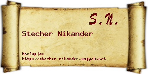 Stecher Nikander névjegykártya